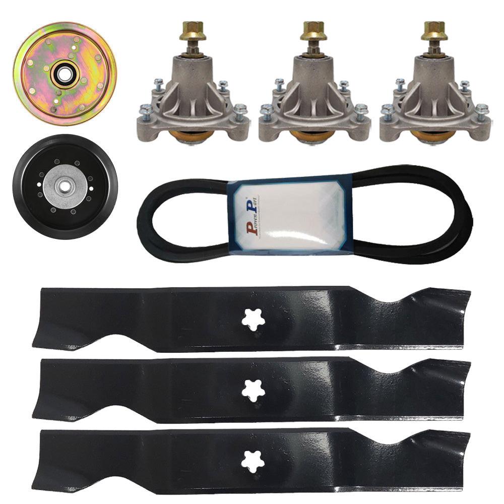 Kit de reconstrucción de cubierta de pieza probada, rueda guía de correa de husillo de cuchilla para Husqvarna Lsz5422 Lsz5424 de 54 pulgadas