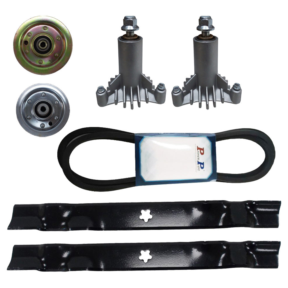Kit de reconstrucción de cubierta de cortacésped de 42 pulgadas, pieza probada, para correa de polea de husillo de hoja 130794 173437 134149 144959