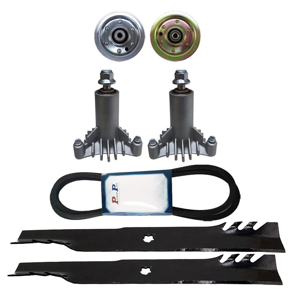 Kit de reconstrucción de cubierta de cortacésped de 42 pulgadas, pieza probada, para correa de polea de husillo de cuchilla 130794 596-900 144959 173437