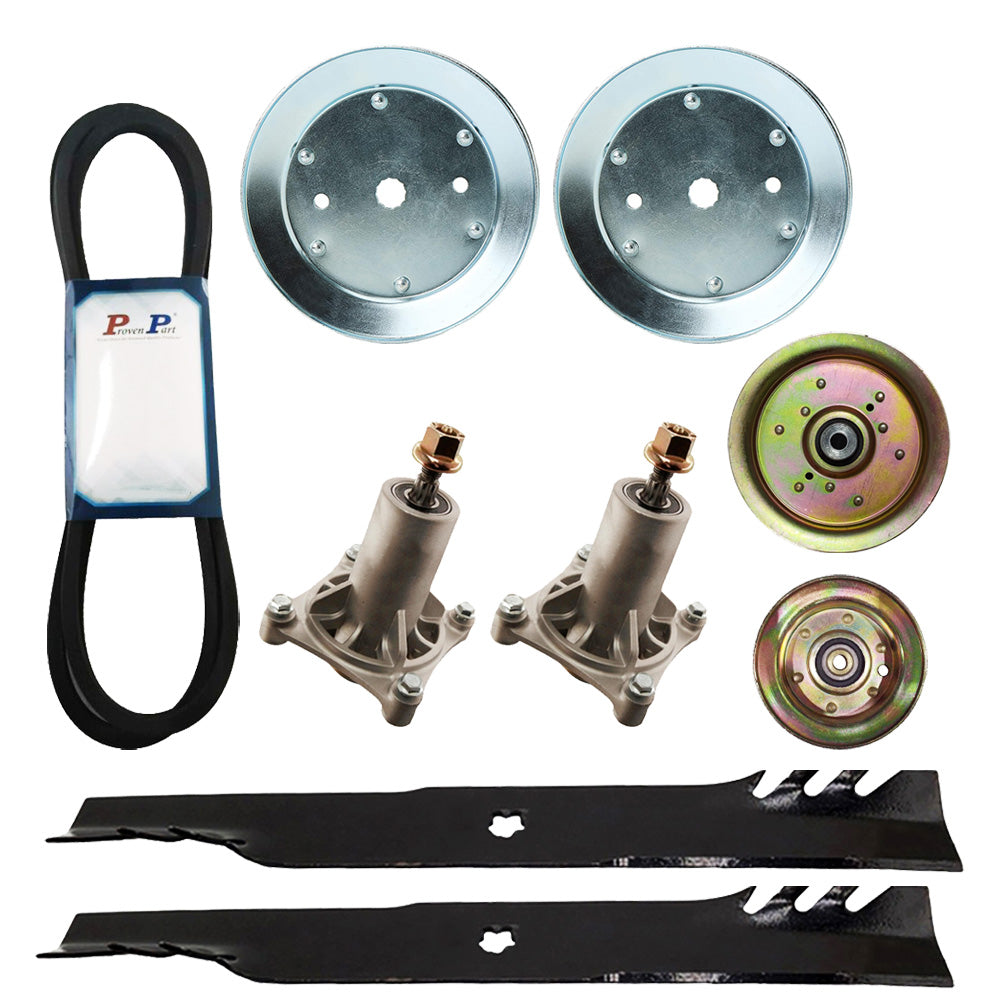 Kit de reconstrucción de pieza probada de 42 pulgadas con 4 pernos, poleas, poleas, cuchillas, correa 187292, 532192870, 197473, 196106, 197253, 532195945, 596-900