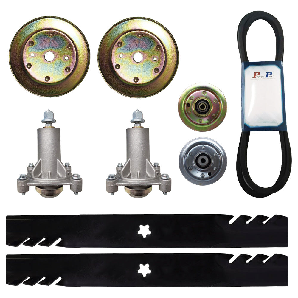 Kit de reconstrucción de cubierta de pieza probada, cuchillas, polea, husillos, correa 187292 129861 596-900 173438 532144959 144959