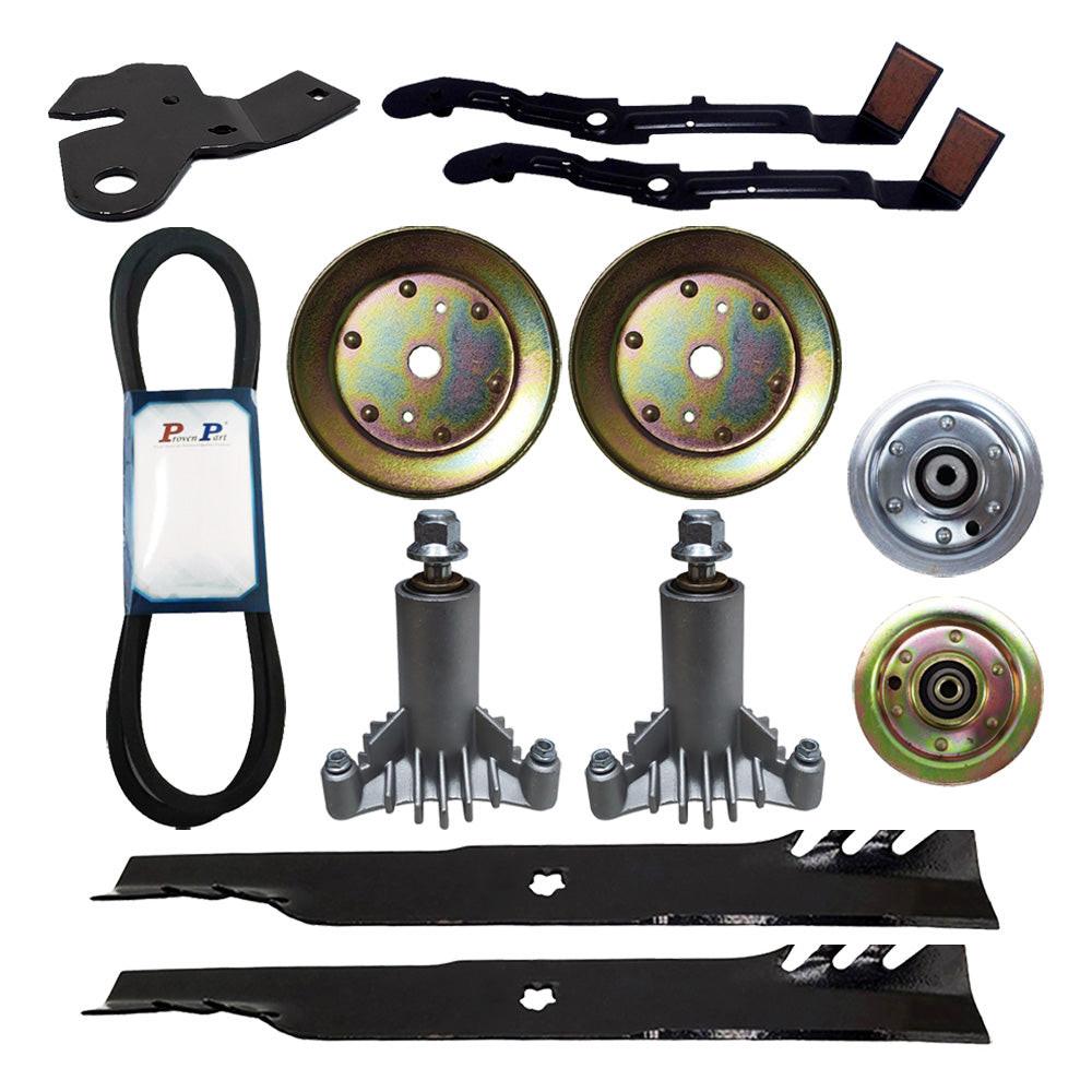 Proven Part Mower Deck Rebuild Kit Brake Idler Arms Springs Spindles Pulleys Belt Blades For 184907 155046 131335 130794 153535 596-900 144959 173437 131494