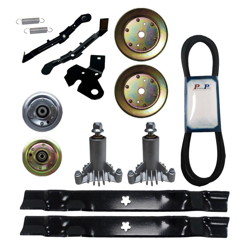 Proven Part Complete Deck Rebuild Kit Spindles Pulleys Blades Belt Complete Brake Arm 130794, 134149, 144200, 184907 155046