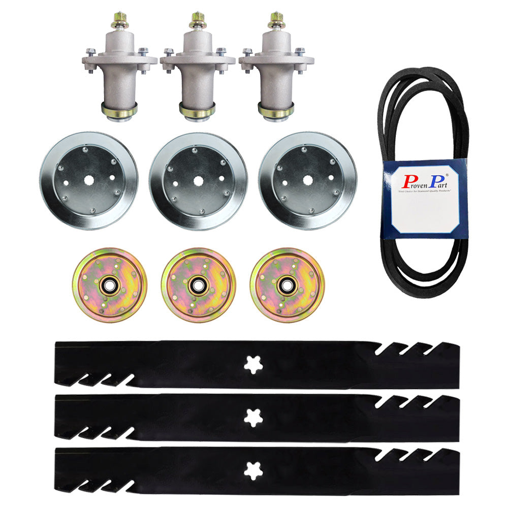 Proven Part Deck Rebuild Kit For 61" Husqvarna MZ61 MZT61 MZ6128 Spindles Pulleys