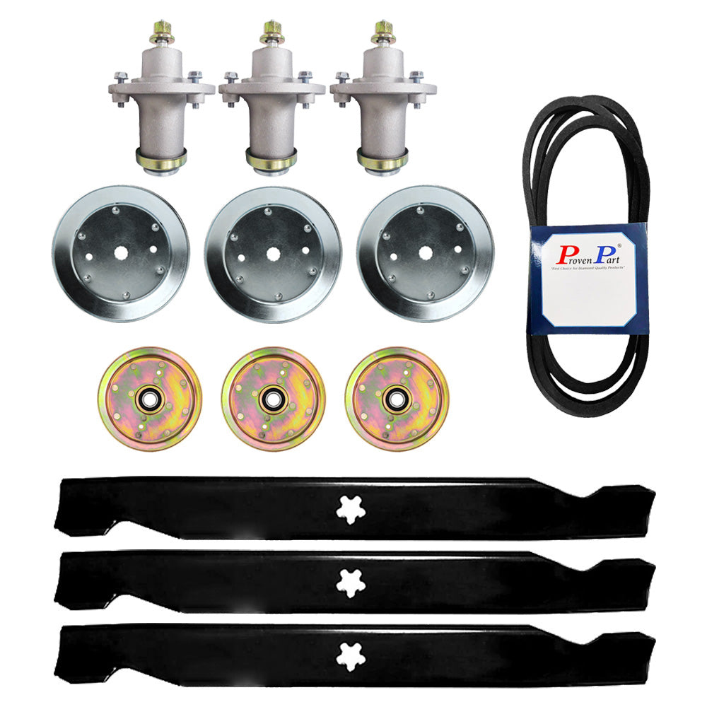 Proven Part Deck Rebuild Kit For 61" Husqvarna MZ6128 MZ61 MZT61 Spindles Pulleys