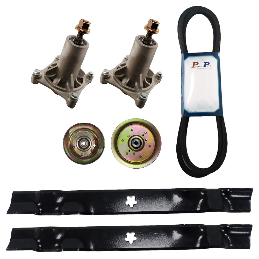 Proven Part Deck Rebuild Kit For Spindles Blades Belt Idler Pulleys Fits Dys 4500 197253 532 196106 197379 177968 139197 134149 6189 187292 82-026