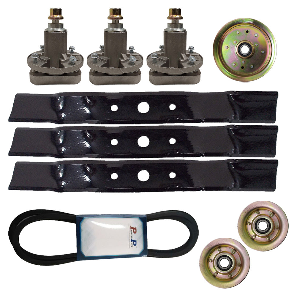 Kit de reconstrucción de cubierta de cortacésped de 48 pulgadas, pieza probada, compatible con L120 L130 2002 2003 2004, correa de cuchillas para husillos Gy20996 Gy20050 Gx20568 Gy20629 Gx20305