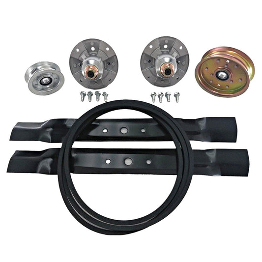 42 INCH DECK KIT COMPATIBLE WITH JD SABRE SCOTTS L100 L110 GX20249 GY20110 GY20067 GY20050 GY20570 GY21086 PULLEYS BELT BLADES SPINDLES