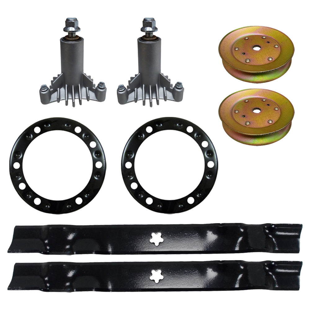 Proven Part Riding Mower Deck Rebuild Kit Spindles Blades Pulleys Fit 130794 134149 138971 173436 153535