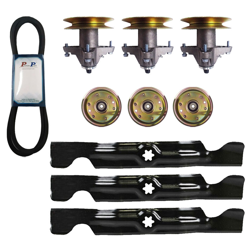 Proven Part Kit For RZT 50 Inch Zero Turn Compatible With Cub Cadet Troy Bilt Fits 618-04126 742-04053A 954-04044 756-04129C Blade Spindle Belt Pulleys