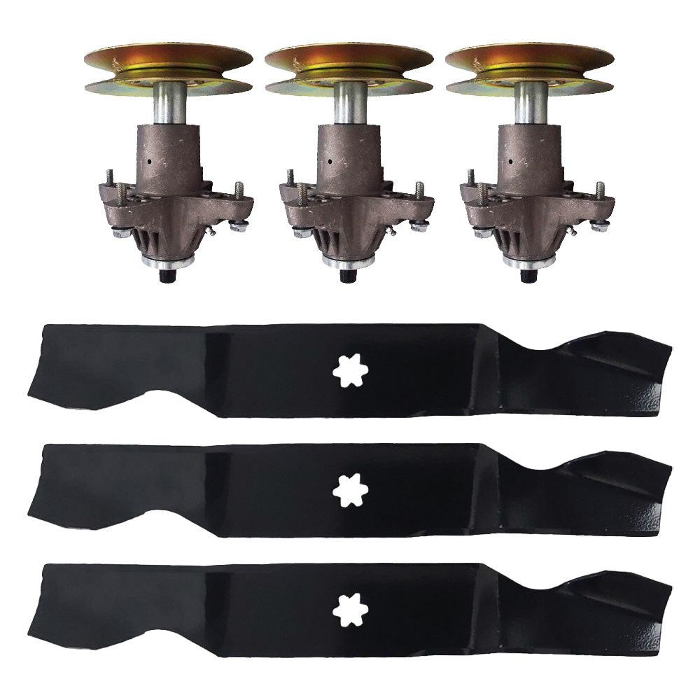 Kit de reconstrucción de piezas probadas para cubierta Cub Cadet de 54 pulgadas compatible con cuchillas de husillos Troy-Bilt Mtd 918-0671 942-0677 742-04053B 918-04608A