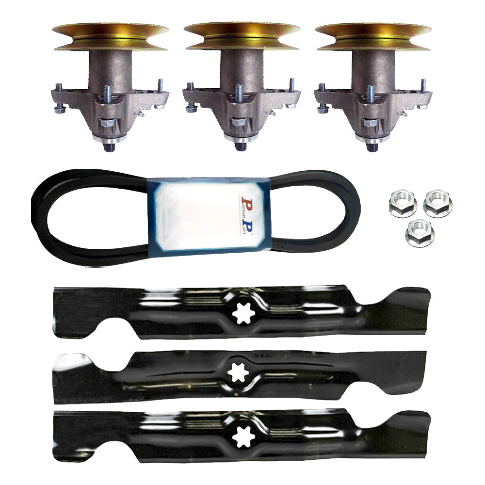 Proven Part Deck Rebuild Kit Blades Spindles Belt For 618-04126 954-04044 742-04053