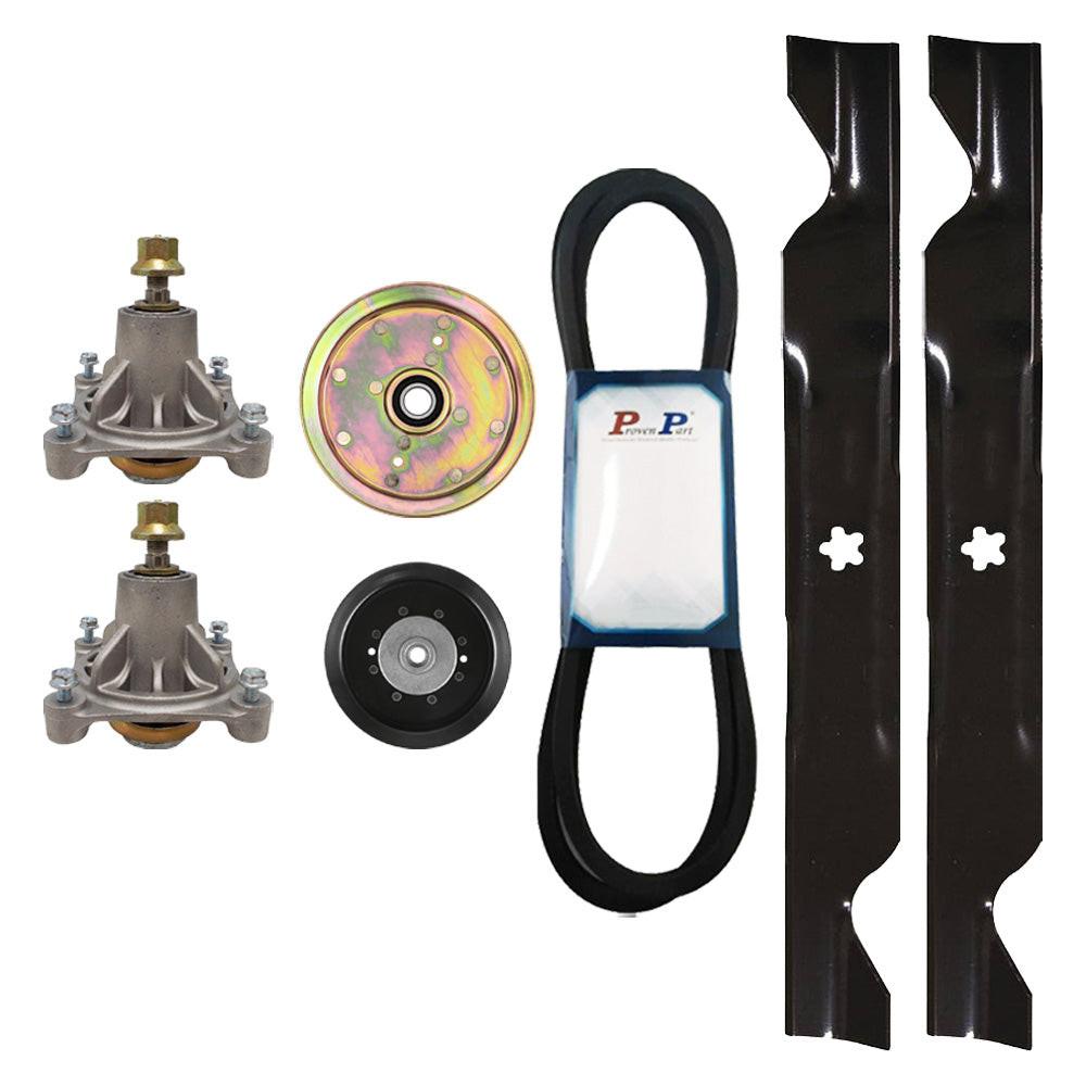 Proven Part Lawn Mower Deck Rebuild Kit For Spindles Belt Idlers Blades 539117245 539132728 532405380 532196104