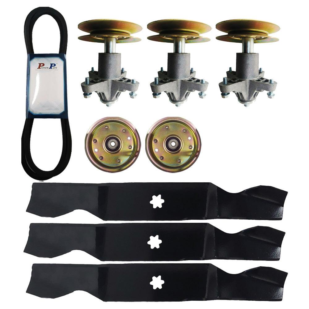 Proven Part Rebuild Kit Spindles Blades Belt Idler Pulleys Compatible With Cub Cadet MTD Fits 618-0671 742-0677 756-04129B 754-04138 954-04138A