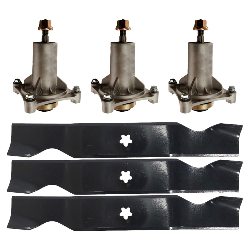 Cubierta de cortacésped de pieza probada, 3 mandriles, 3 cuchillas 187292 187254 21546238