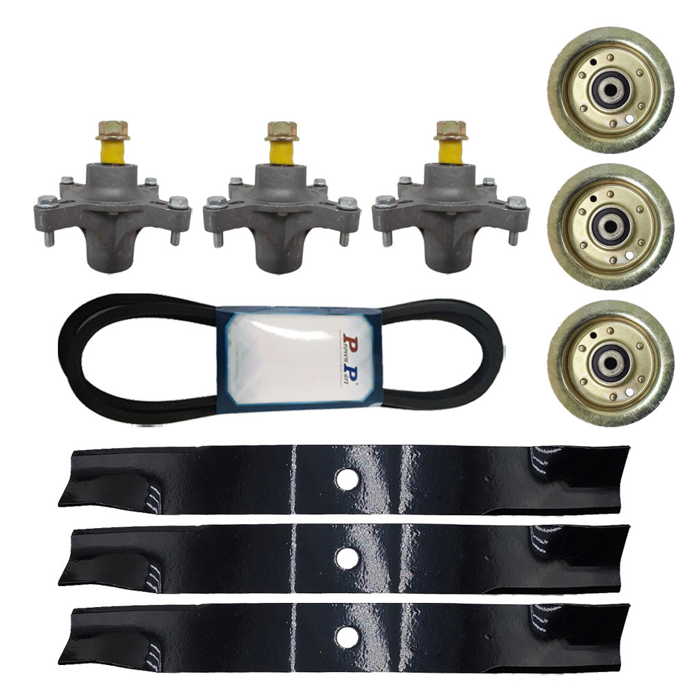 Kit de reconstrucción de plataforma de pieza probada, correa de husillos de polea de cuchillas para 119-8820 117-7268, Compatible con Toro Timecutter