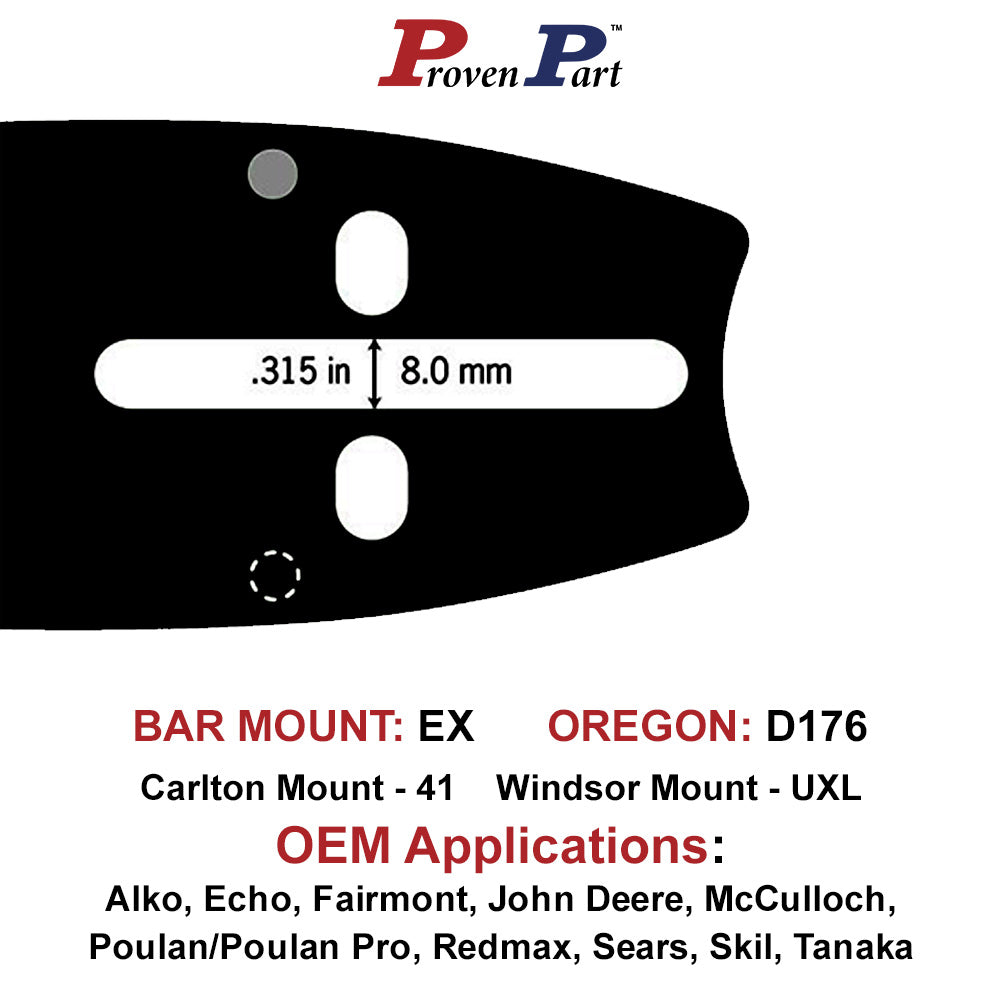 Proven Part 16" Chainsaw Bar 16D0Ps3860C For Echo CS-620 CS-670 CS-680 LS Ex D176