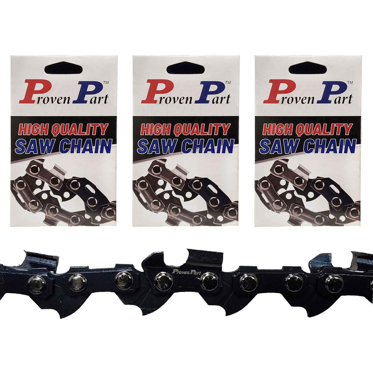 Proven Part 3-Pack 16" Full Chisel Chainsaw Chain 3/8" LP .043" 55DL Fits Stihl 3610 005 0055, 61 PMM3 55