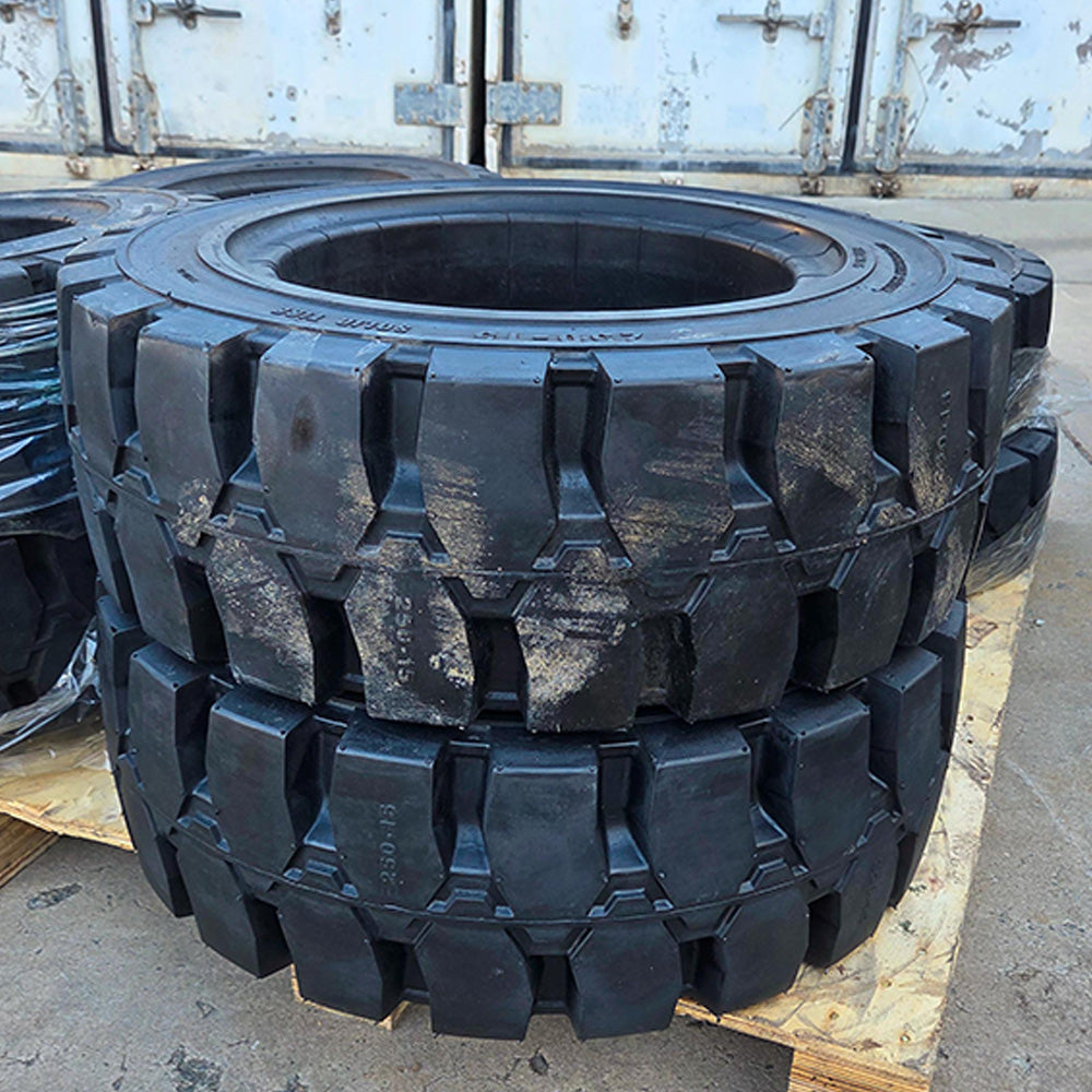 2-Pack Proven Part Solid Rubber Forklift Tires 250-15 Never Used