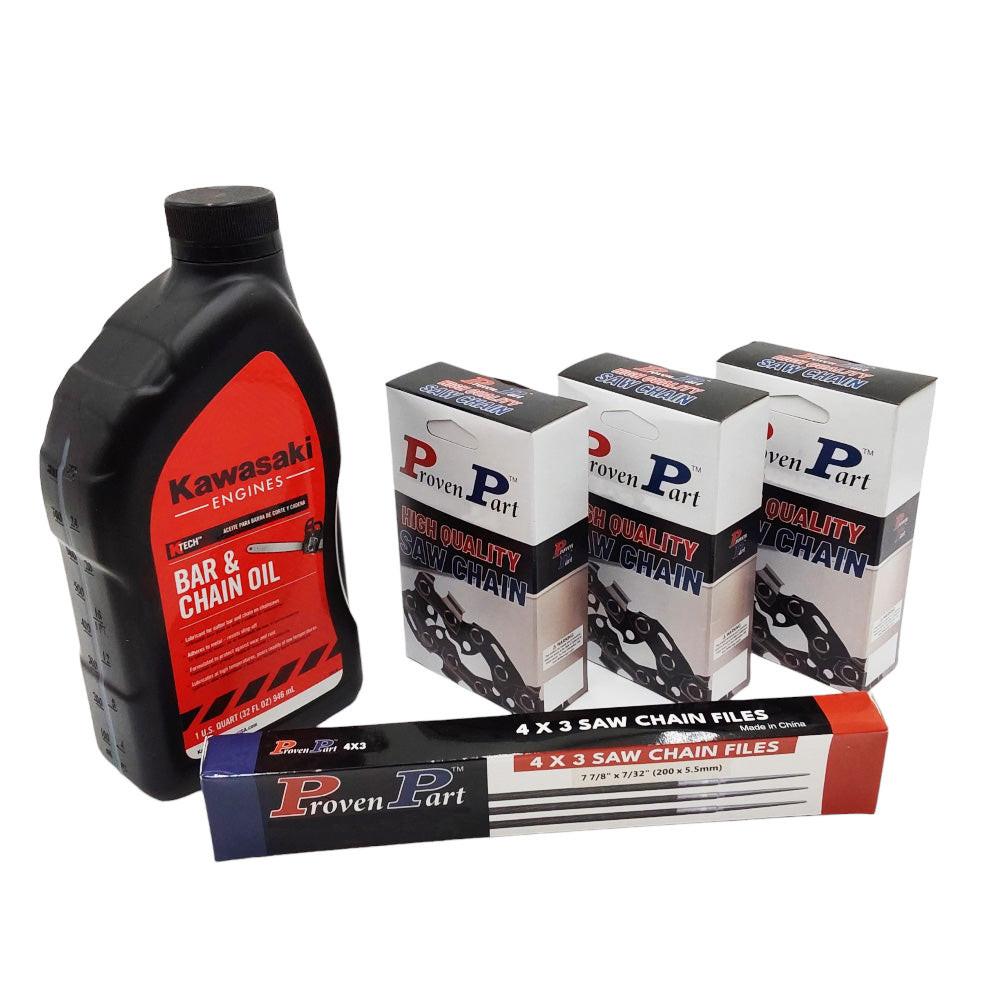 Proven Part (3) 18" Full Skip Chain For 18" Bar 0.325" Pitch .050" Gauge 68DL Fits Oregon 20JPX068G (1) Qt Oil (12) Files