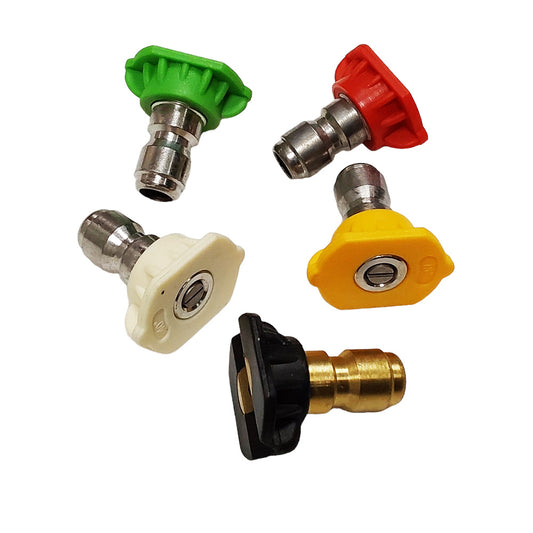 Proven Part Pressure Washer Spray Nozzle 5 Pack Tip Set 025 Variety Degrees 1/4 Inch Quick Connect