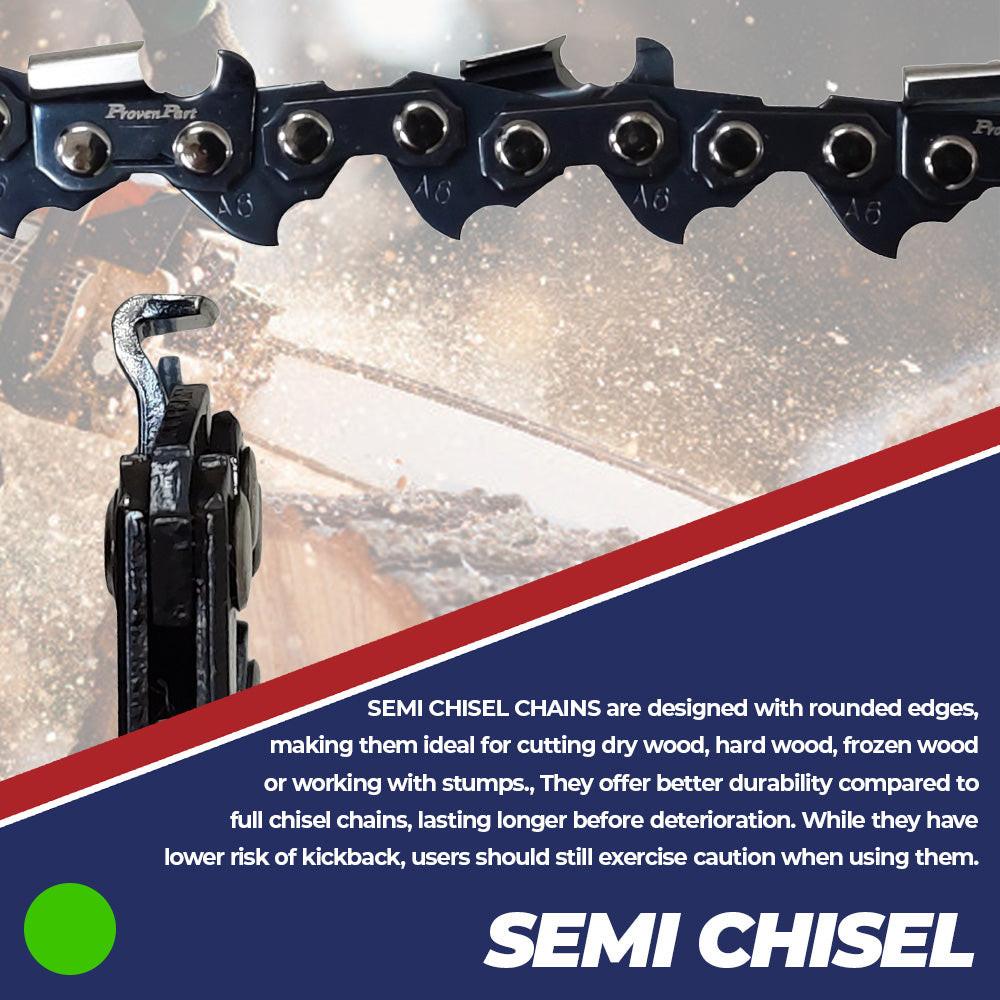 Proven Part (3) Semi Chisel Chain For 12" Bar 1/4" Pitch .043" Gauge 64DL Fits Stihl 3670 005 0064 (1) Qt Oil (1) Deluxe Sharpening Kit