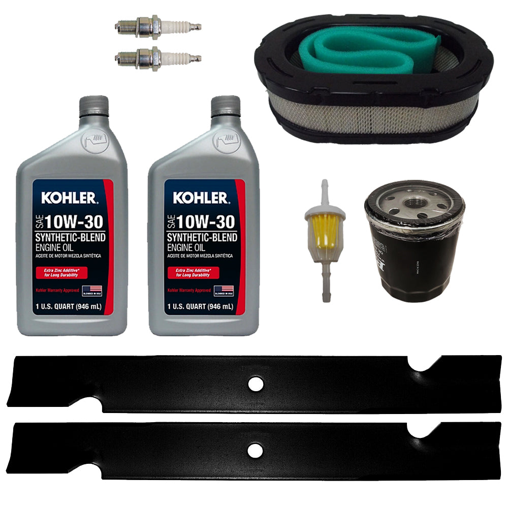 Proven Part Tune Up Maintenance Kit Blades Filters Oil For Hustler Raptor 42 in.