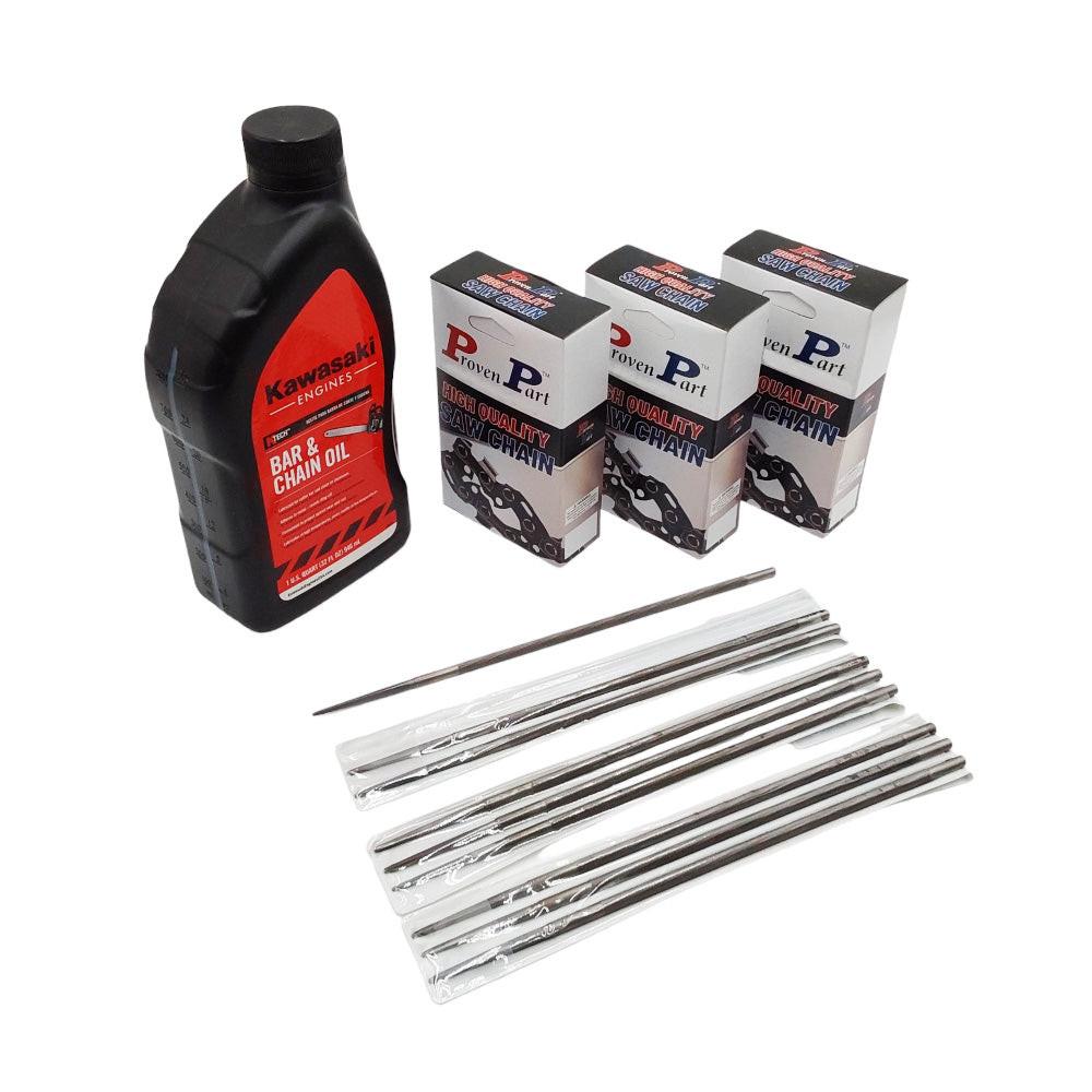 Proven Part (3) 18" Full Skip Chain For 18" Bar 0.325" Pitch .050" Gauge 68DL Fits Oregon 20JPX068G (1) Qt Oil (9) Files