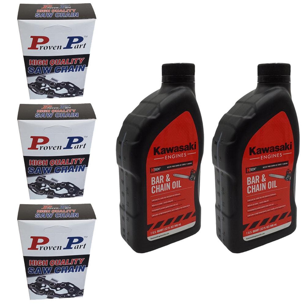 Proven Part 3 Pack Saw Chain 2 Qts Chain Oil For 16" Bar .325" LP .043" 59DL Fits Husqvarna 596553364