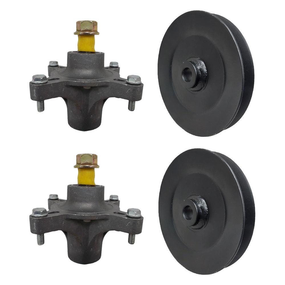 (2) Proven Part 42" Deck Spindles & Pulleys Fit Toro SS4216, SS4235, SS4260, SS4200, 74616, SS4225