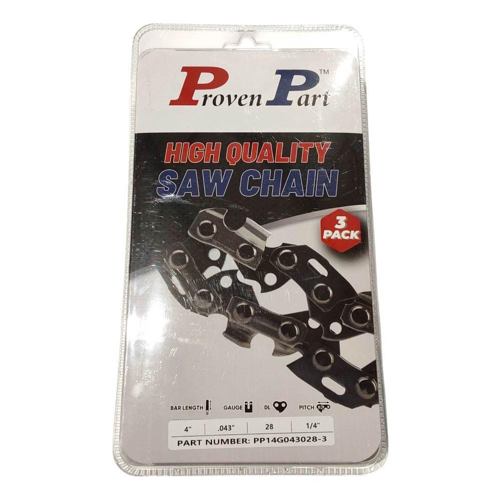 Proven Part 3x Semi Chisel Chain 1/4 .043 28DL Fits Stihl GTA 26 3670 005 0028 71PM3 28