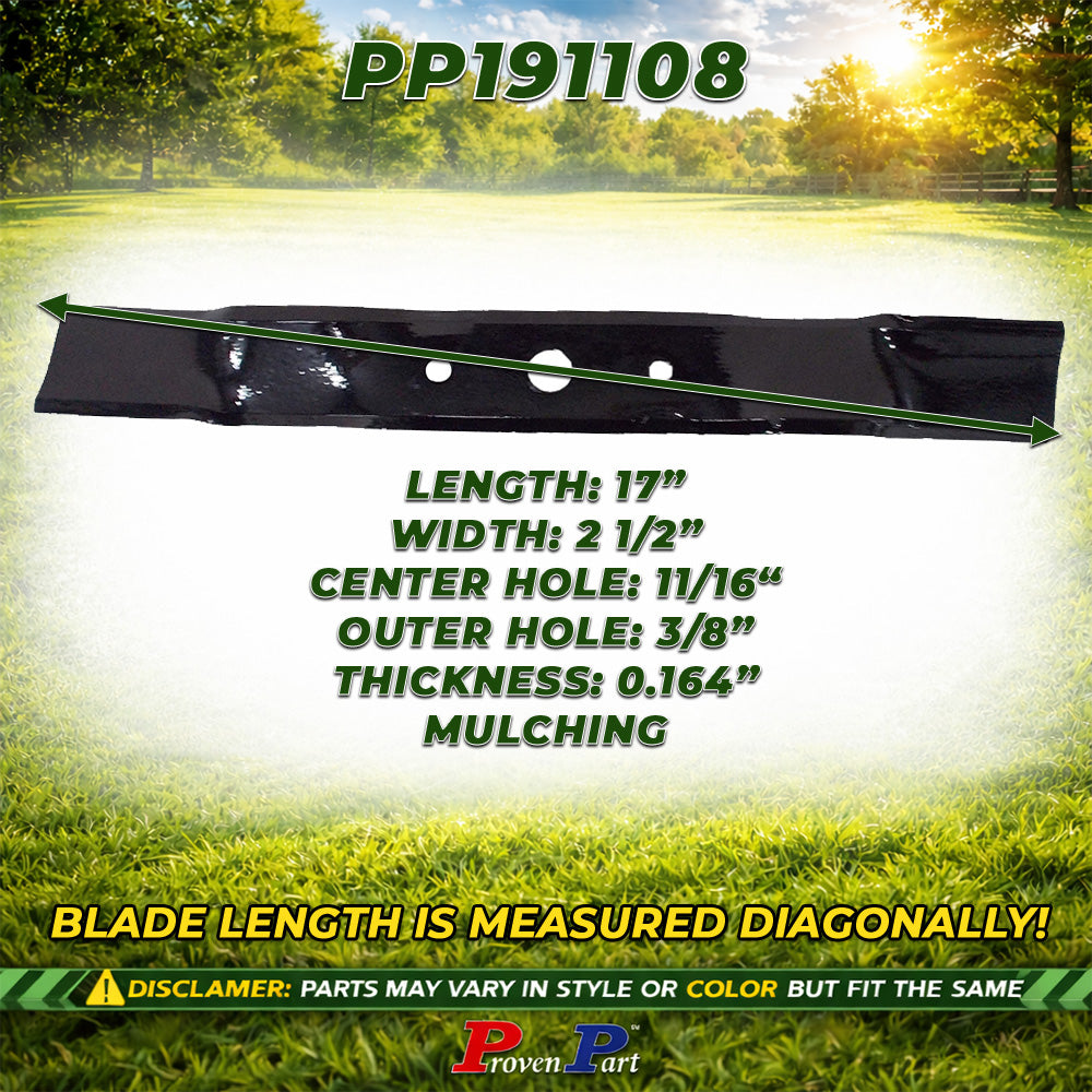 Proven Part Mulching Mower Blade Fits John Deere GX20250