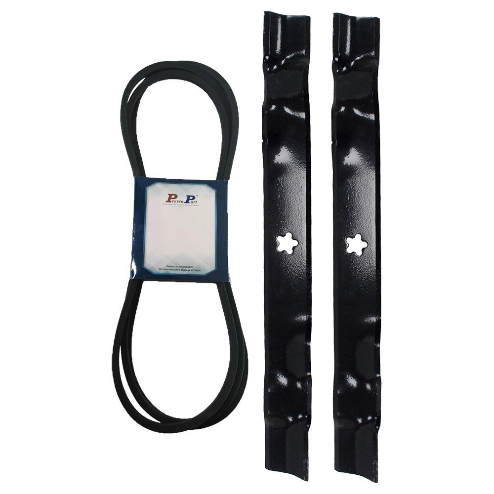 Juego de piezas probadas de 2 cuchillas para cortacésped de 42 pulgadas. Cubierta compatible con Craftsman Poulan Husqvarna 532138971 134149 138971 127843