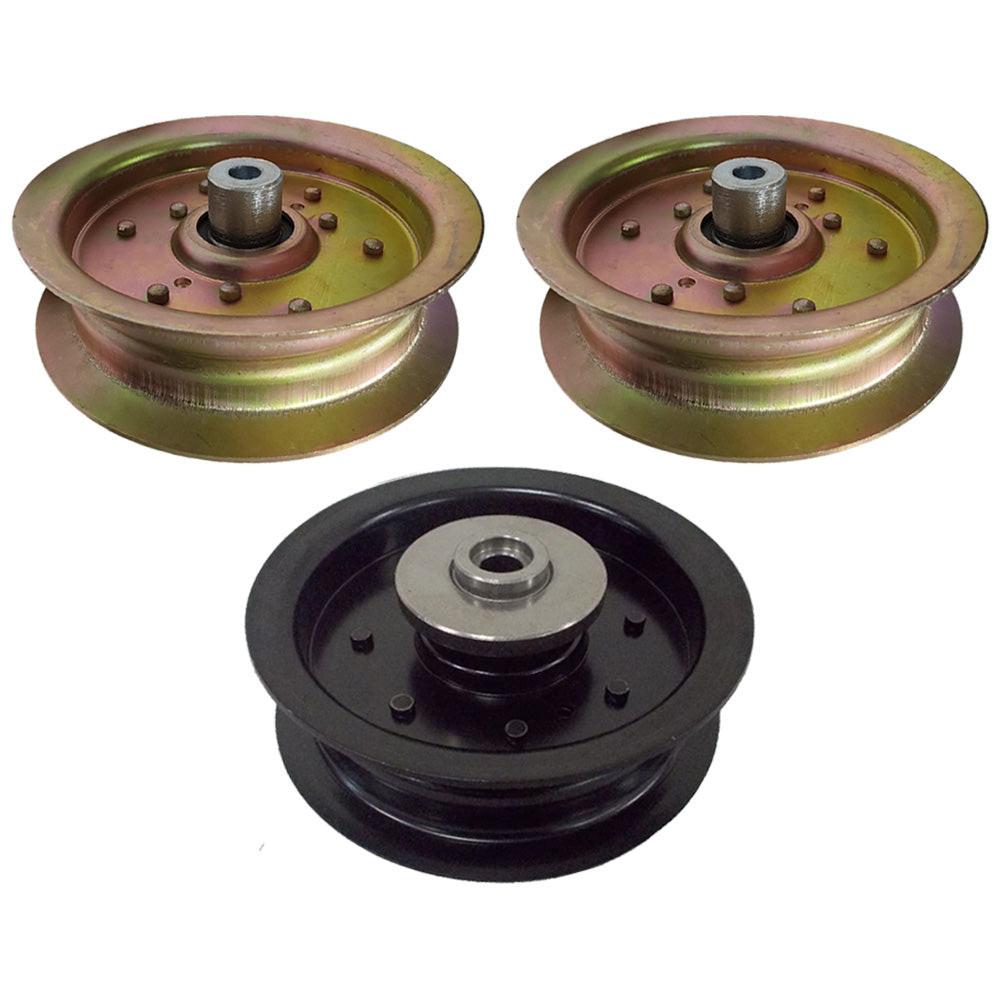 Kit de polea tensora plana probada Parte 3 (2) 196106 532196106 (1) 196104 532196104 Para Husq Poulan Craftsman Se adapta a la mayoría de 54 pulgadas. Cubiertas