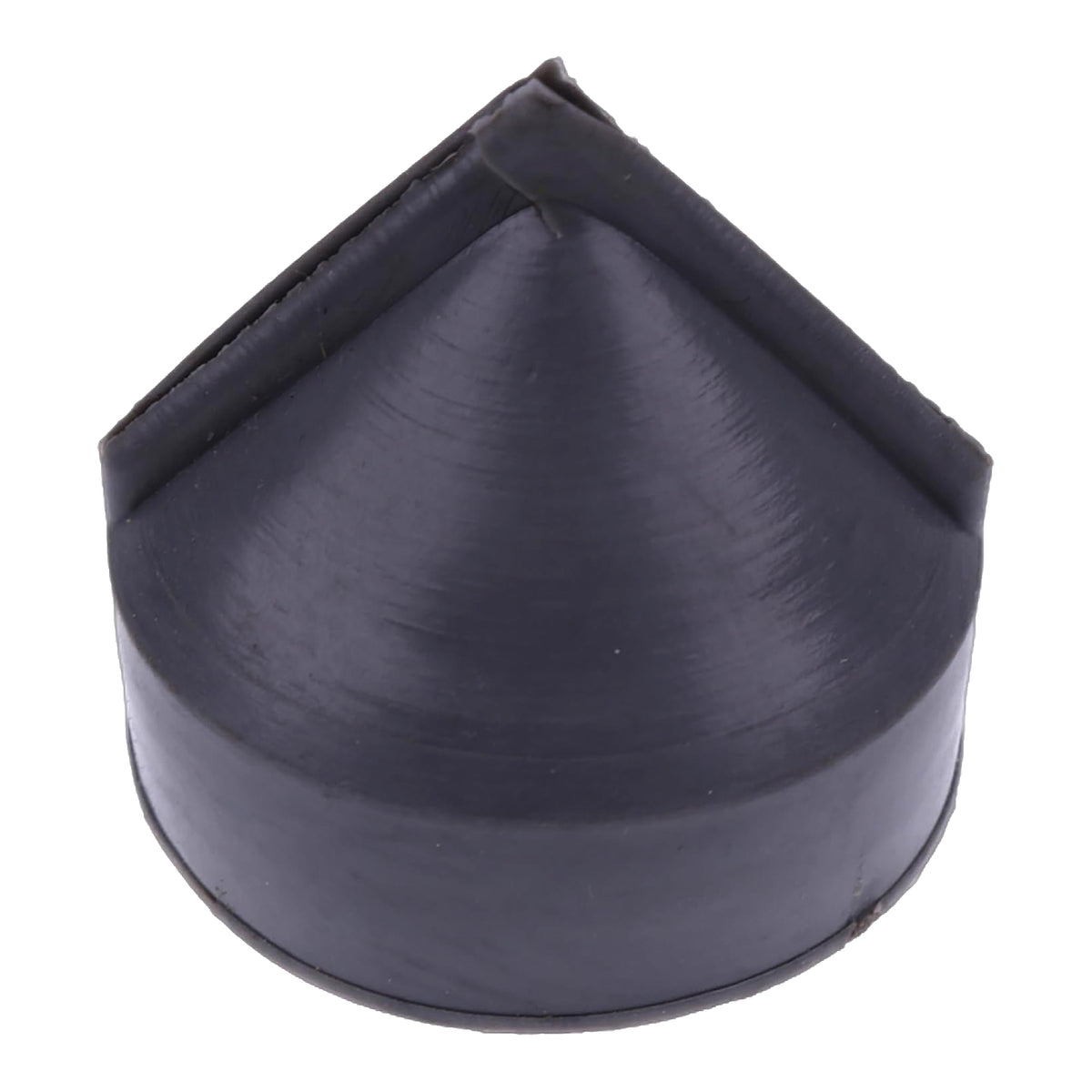 Dust ejector valve, dark plastic dome cap with angled rim