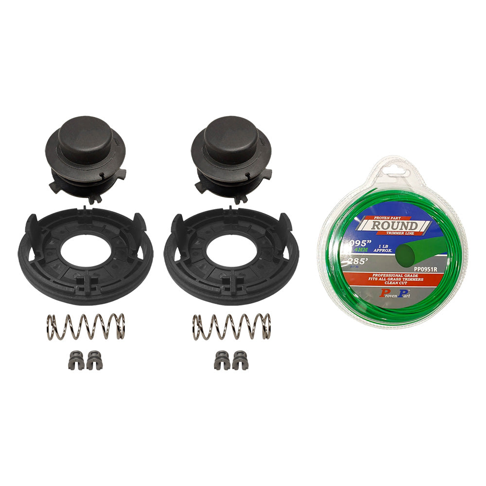 (2) Proven Part Trimmer Head Kit 4002-713-3017 4002-713-9708 0000-997-1501 .095 Trimmer Line Fits 25-2