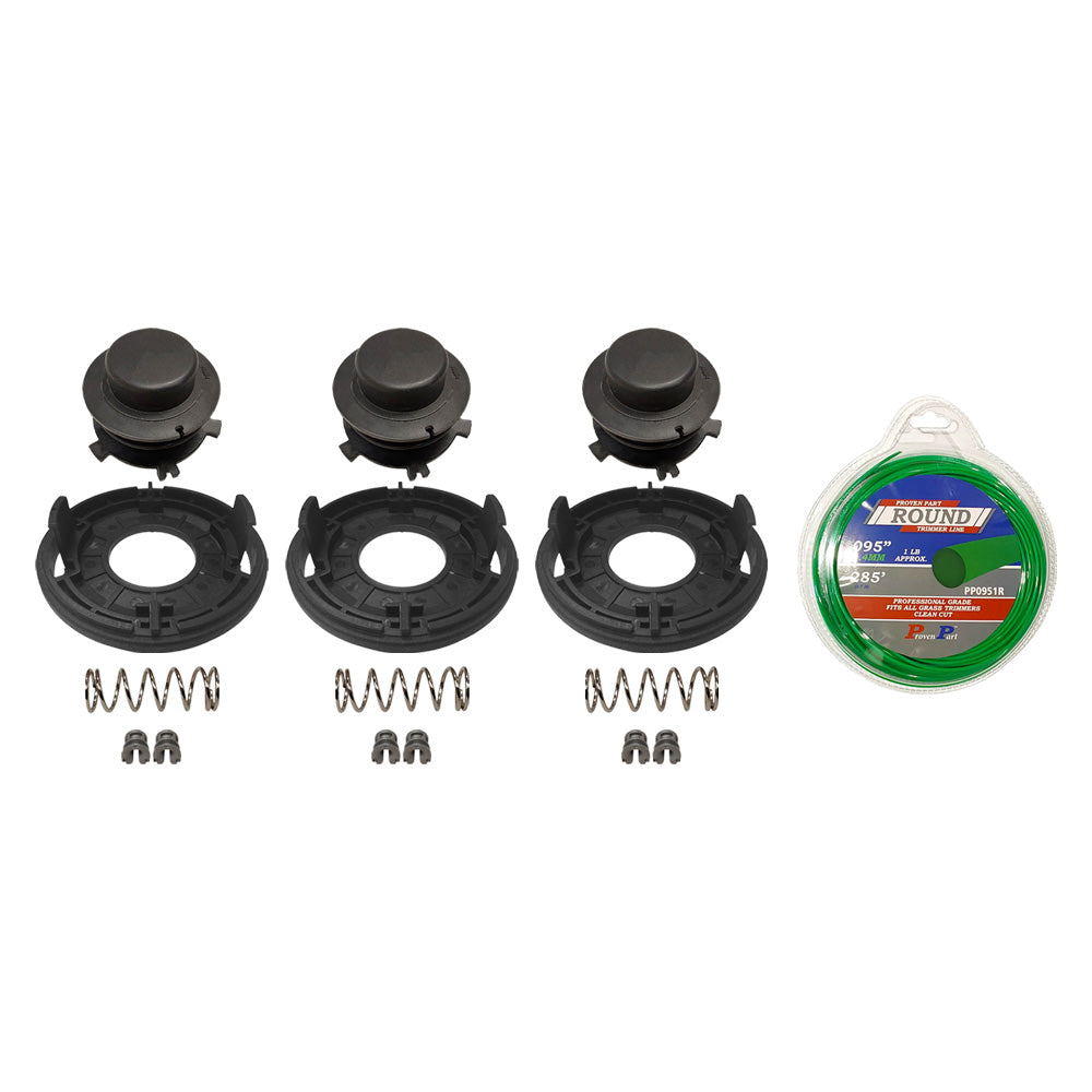 (3) Proven Part Trimmer Head Kit 4002-713-3017 4002-713-9708 0000-997-1501 .095 Trimmer Line