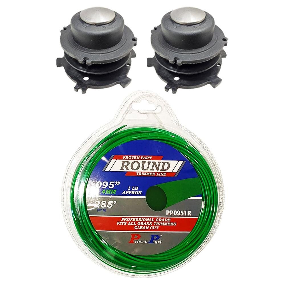 (2) Trimmer Spools & Line Fits 25-2 and 27-2 For Stihl 4002 710 4321 4002 713 3017