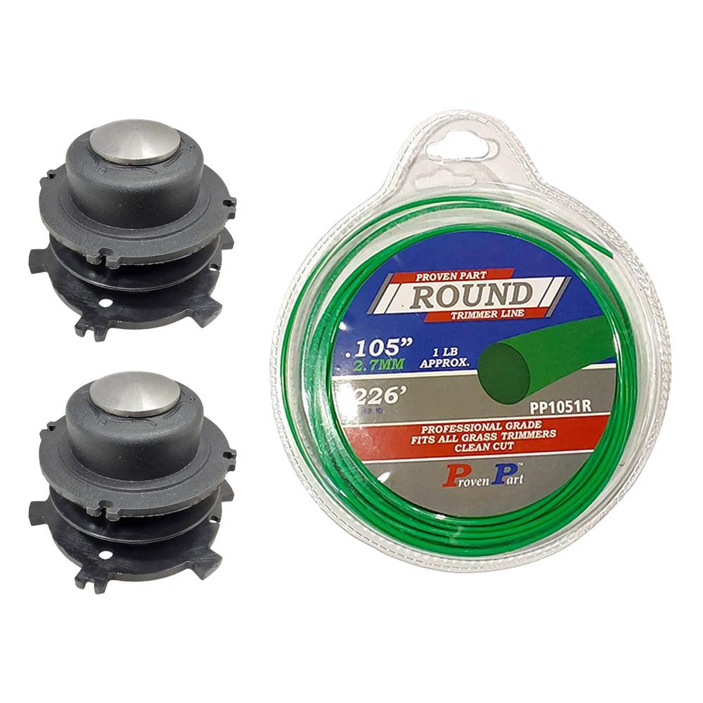 (2) Proven Part Trimmer Spools & Line Fits 25-2 and 27-2 For Stihl 4002 710 4321, 4002 713 3017