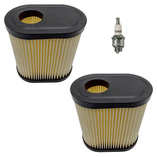 2PK Air Filter For Tecumseh 751-11122 LV195EA With RJ19LM Spark Plug 36905