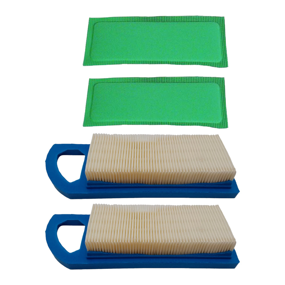 2 Pack Air Filter Kit Fuel Filter Fits Briggs & Stratton 697153 697015