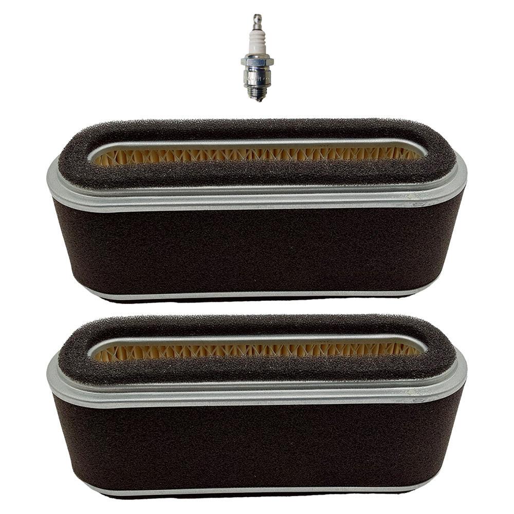 2PK Air Filter Kit With Spark Plug For John Deere Tractor 108 111 111H Fits AM101191