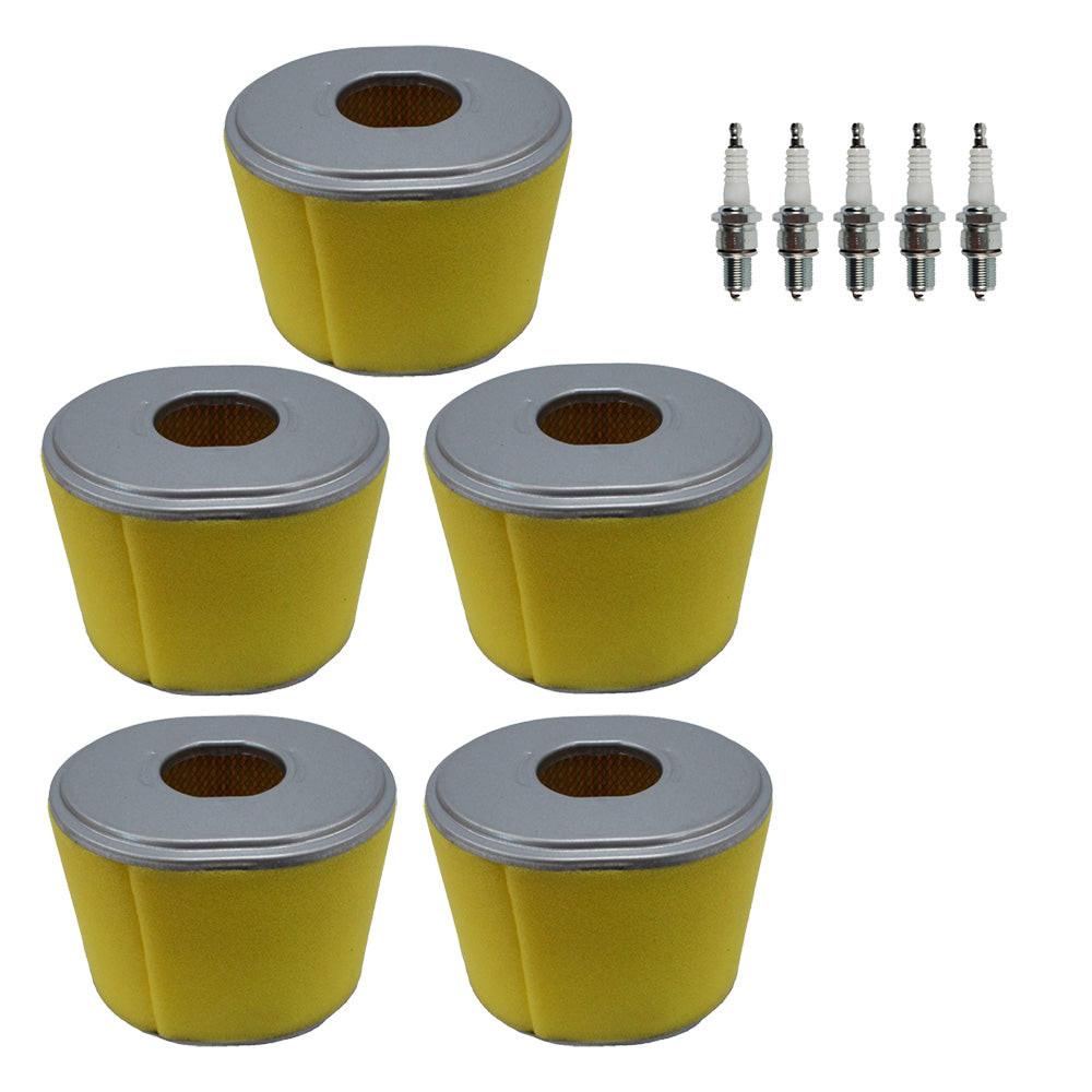 5PK Air Filter Kit and Spark Plug For Honda GX340 GX390 Fits 17210-ZE3-505