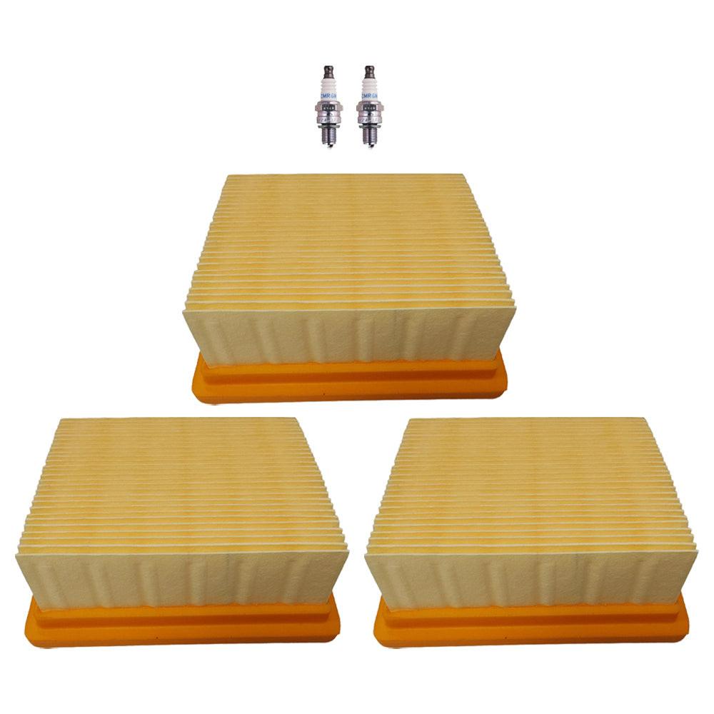3PK Air Filter With Spark Plugs For Stihl BR800 BR800C BR800X Fits 4283 141 0300