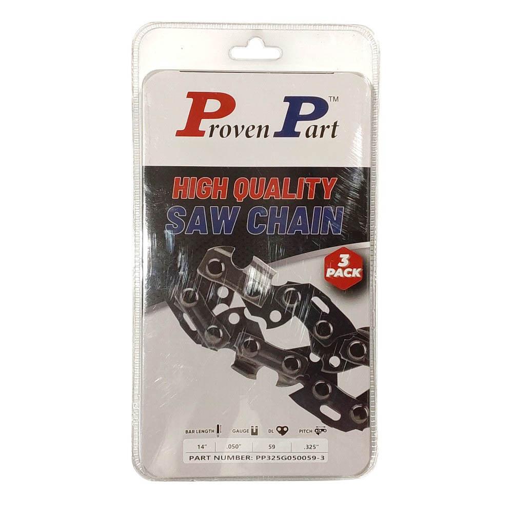 Proven Part 3-Pack of chainsaw Chain 325 Pitch 050 Gauge 59 DL Fits Oregon 20BPX059G