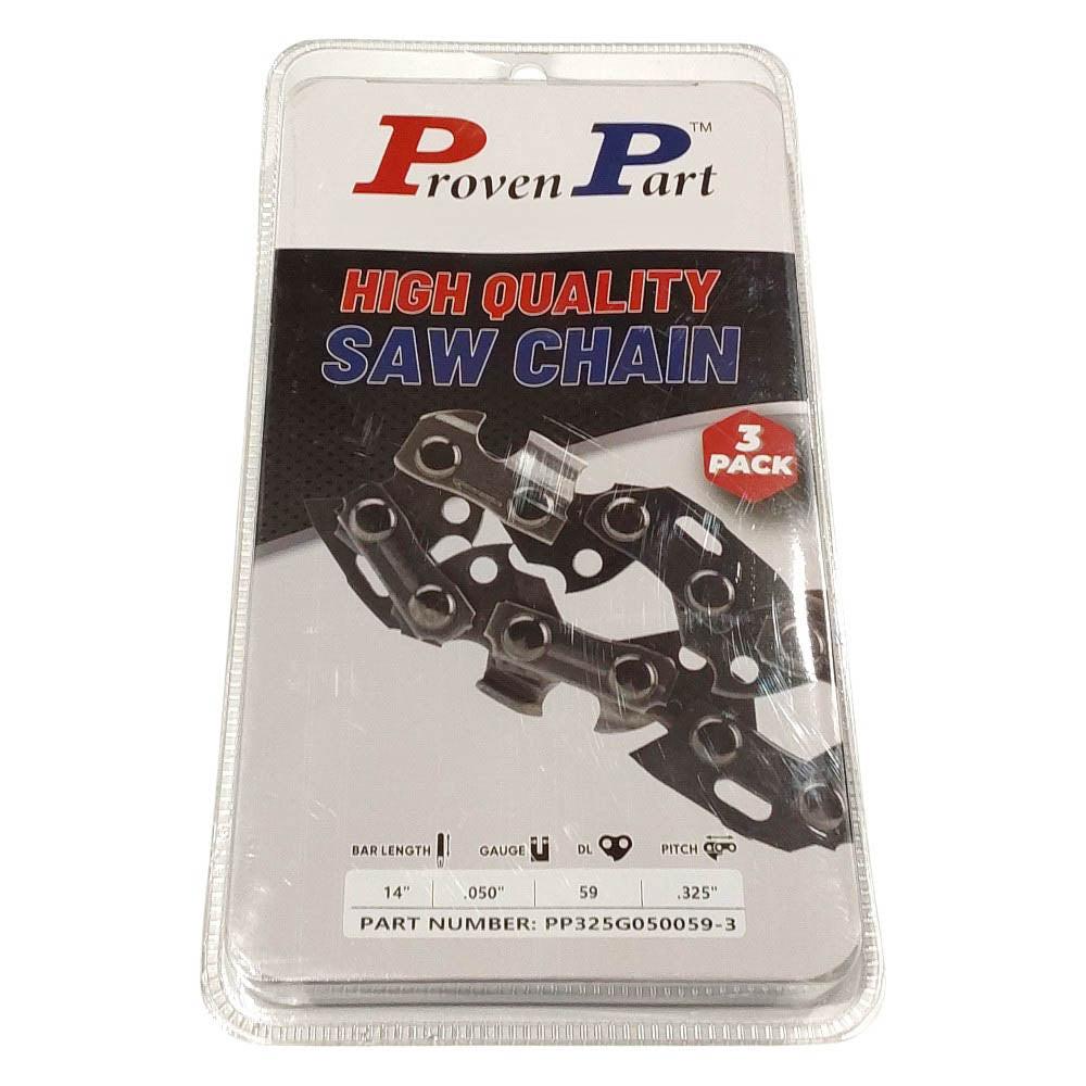 Proven Part 3-Pack of chainsaw Chain 325 Pitch 050 Gauge 59 DL Fits Oregon 20BPX059G