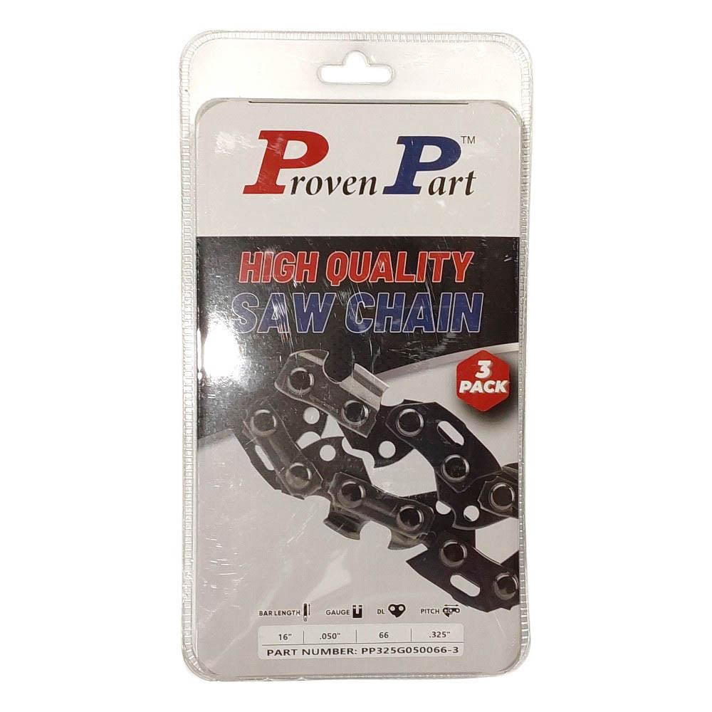 Proven Part 3-Pack of chainsaw Chain 325 Pitch 050 Gauge 66 DL Fits Echo 33SL66CQ
