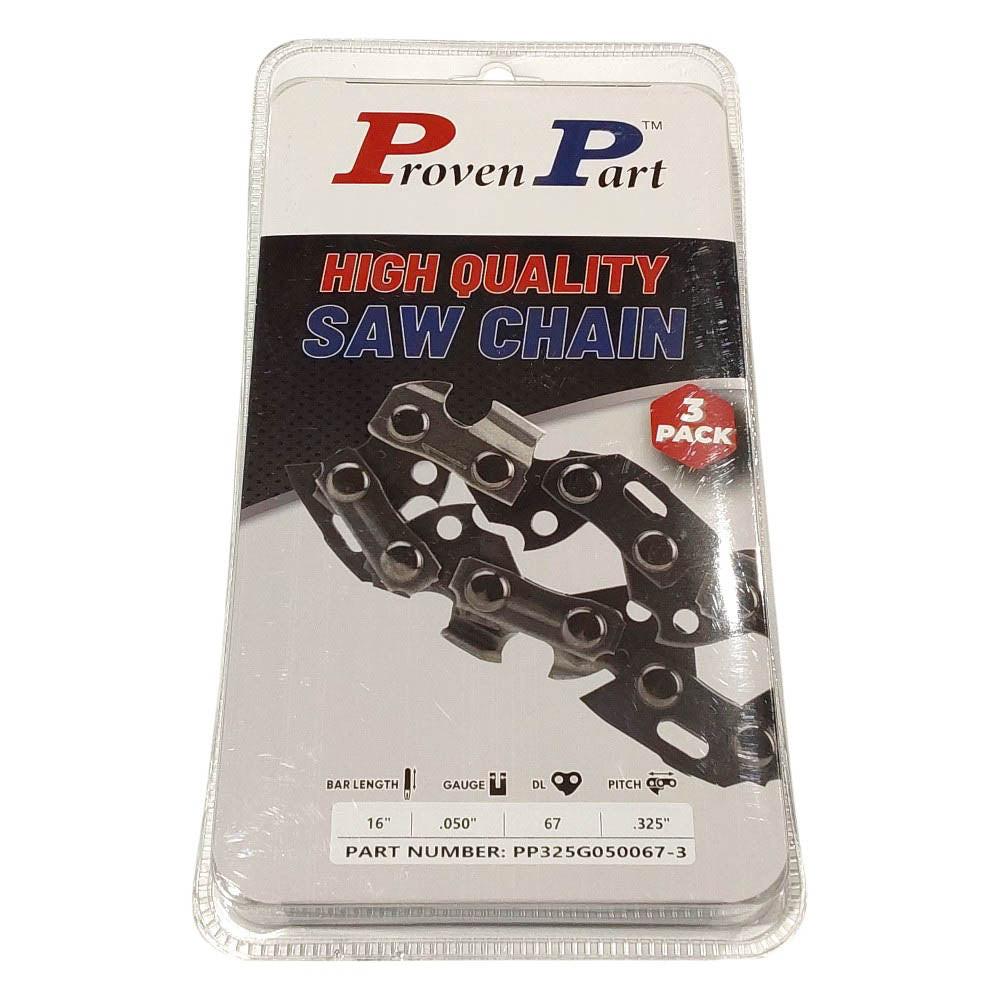 Proven Part 3-Pack of chainsaw Chain 325 Pitch 050 Gauge 67 DL Fits Stihl 23RM3 67