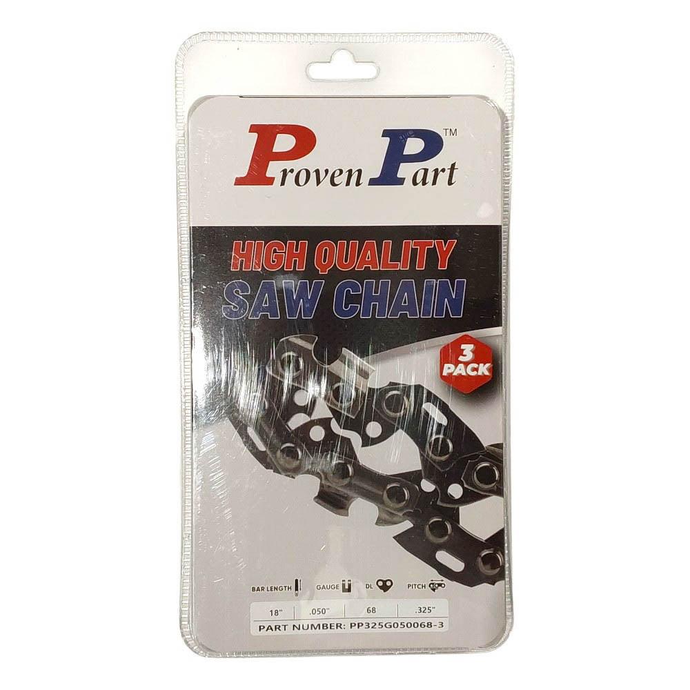 Proven Part 3-Pack of chainsaw Chain 325 Pitch 050 Gauge 68 DL Fits Stihl 63PM3 68