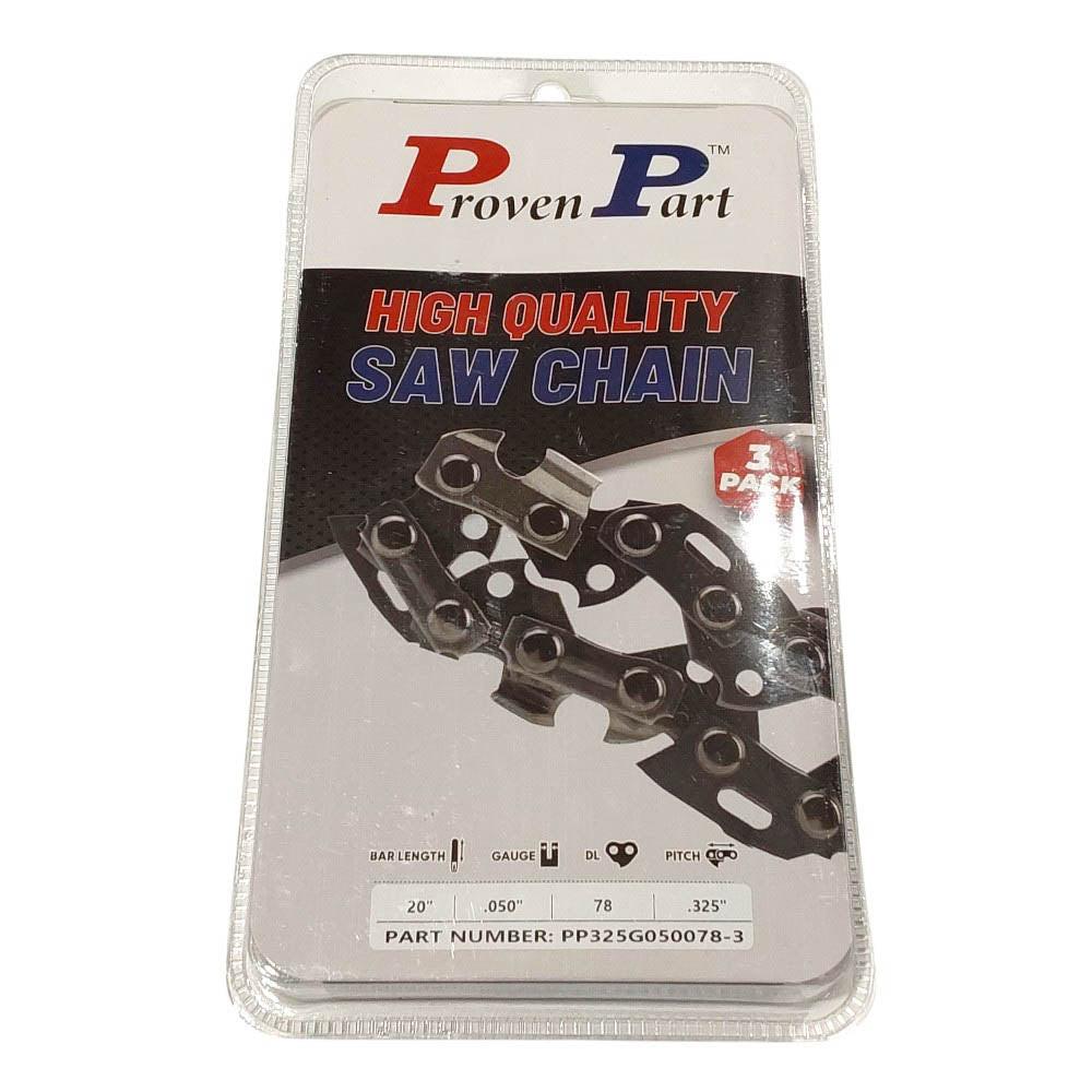 Proven Part 3-Pack of chainsaw Chain 325 Pitch 050 Gauge 78 DL Fits Echo 20A0AD3378